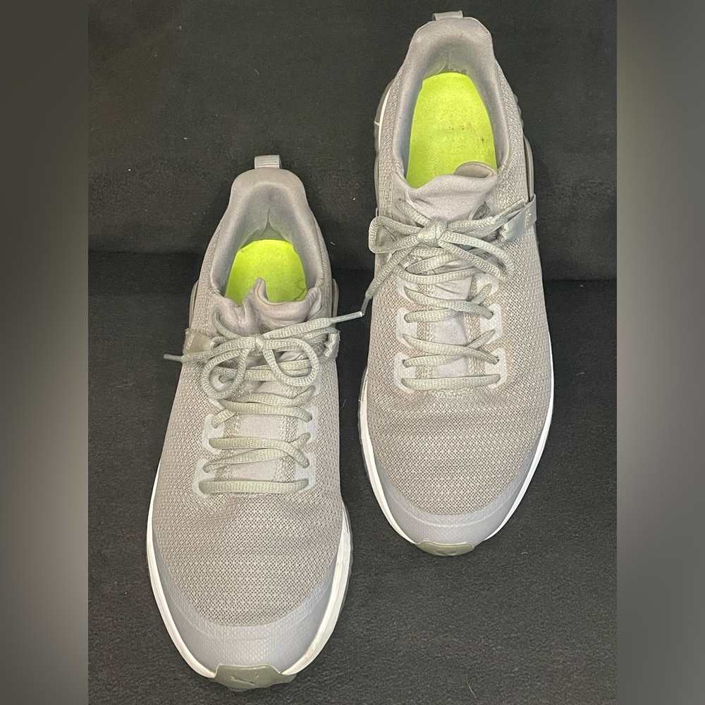 Puma athletic shoes, men’s, size 9.5, grey, good condition